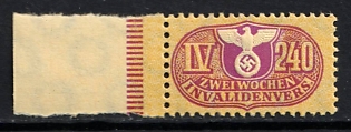 1933-1945 Invalidenvers Two Weeks, Third Reich Nazi Germany Revenue Stamp