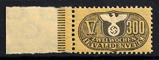 1933-1945 Invalidenvers Two Weeks, Third Reich Nazi Germany Revenue Stamp