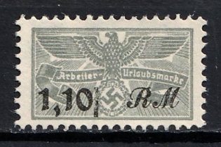 1933-1945 1.10RM Worker's Holiday Stamp, Third Reich Nazi Germany Revenue Stamp