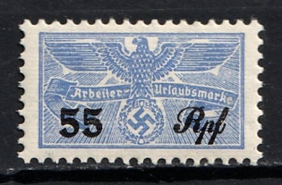 1933-1945 55Rpf Worker's Holiday Stamp, Third Reich Nazi Germany Revenue Stamp