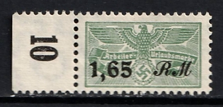 1933-1945 1.65RM Worker's Holiday Stamp, Third Reich Nazi Germany Revenue Stamp