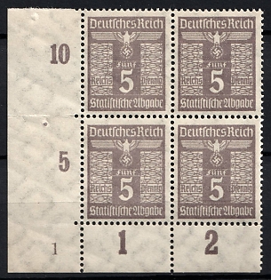 1933-1945 German Reich Statistical Levy, Third Reich Nazi Germany Revenue Stamp