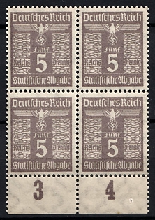 1933-1945 German Reich Statistical Levy, Third Reich Nazi Germany Revenue Stamp