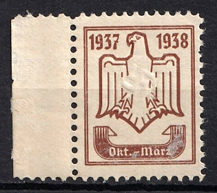 1937-1938 October-March 1937-1938, Membership, Third Reich Nazi Germany Revenue Stamp