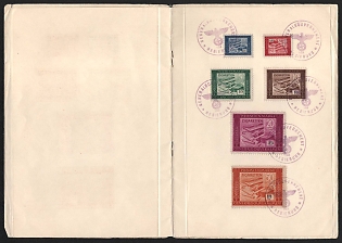 1943-1944 Punkt Premium Stamps, Poland General Government Booklet, Third Reich Nazi Germany Revenue Stamp
