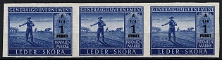 1933-1945 1Punkt General Government Leather Skora, Poland General Government Reward Stamp, Third Reich Nazi Germany Revenue Stamp