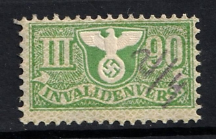 1933-1945 Invalidens' Money, Third Reich Nazi Germany Revenue Stamp