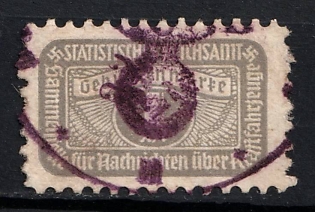 1933-1945 2RM Imperial Statistical Office, Third Reich Nazi Germany Revenue Stamp