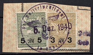 1940 RM State Police Administrative Fee, Third Reich Nazi Germany Revenue Stamp