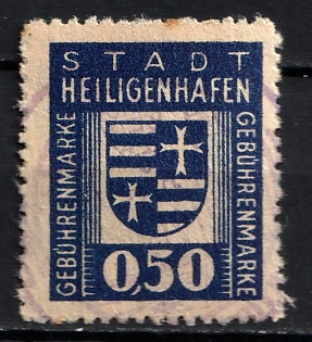 1933-1945 City of Heiligenhafen Fee Stamp, Third Reich Nazi Germany Revenue Stamp
