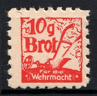 1933-1945 50g Bread for the Wehrmacht, Food and Goods Stamp, Third Reich Nazi Germany