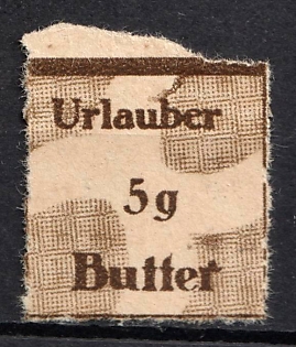 1933-1945 5g Vacationers Butter, Food and Goods Stamp, Third Reich Nazi Germany
