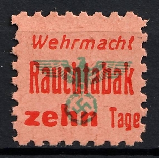 1933-1945 Wehrmach! Smoking Tobacco 10 Days, Food and Goods Stamp, Third Reich Nazi Germany