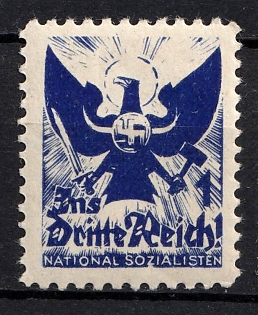 1933-1945 'Third Reich National Socialists', NSDAP, Third Reich Nazi Germany Propaganda Label Stamp