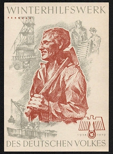 1938-1939 'Winter Relief Organization of the German People', Third Reich Nazi Germany Propaganda Label Stamp