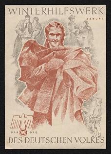 1938-1939 'Winter Relief Organization of the German People', Third Reich Nazi Germany Propaganda Label Stamp