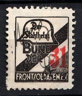 1933-1945 'Stahlhelm Bund Der Front', WWII German Army Military, Third Reich Nazi Germany Propaganda Label Stamp