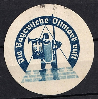 1933-1945 'The Bavarian Oitmark Ruit', Third Reich Nazi Germany Propaganda Label Stamp