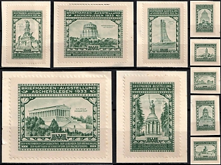 1933 'Stamp Exhibition Aschersleben 1933', Architecture, Third Reich Nazi Germany Propaganda Label Stamp