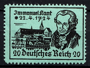 1933-1945 'Immanuel Kant', Third Reich Nazi Germany Propaganda Label Stamp