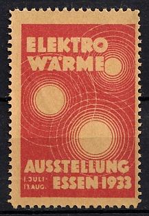 1933 'Electric Heat', Third Reich Nazi Germany Propaganda Label Stamp