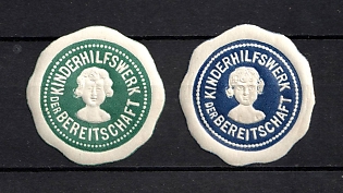 1933-1945 'Children's Aid of Readiness', Third Reich Nazi Germany Propaganda Label Stamp