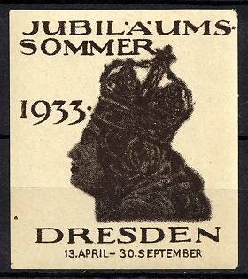 1933 'Anniversary Summer Dresden', Third Reich Nazi Germany Propaganda Label Stamp