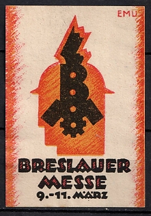 1933-1945 'Wreslau Fair', Third Reich Nazi Germany Propaganda Label Stamp