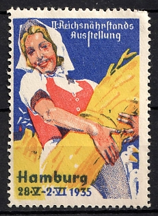 1935 'Reich Food Estate Exhibition', Third Reich Nazi Germany Propaganda Label Stamp