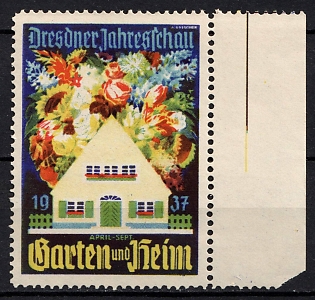 1937 'Dresden Annual Exhibition', Third Reich Nazi Germany Propaganda Label Stamp