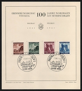 1941 'Bohemia and Moravia and Cechy a Morava', Souvenir Sheet, Third Reich Nazi Germany Propaganda