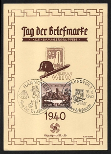 1940 'German Empire Winter Relief Fund', Souvenir Sheet, Third Reich Nazi Germany Propaganda