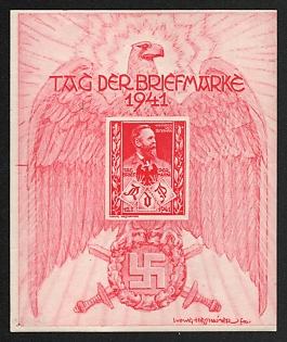 1941 'Heinrich Von Stephan', Souvenir Sheet, Third Reich Nazi Germany Propaganda