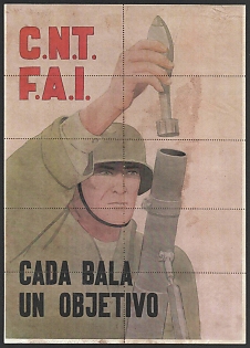 1937 'Every Bullet a Target', Spain Souvenir Sheet with Food stamps coupons, Nazi Propaganda Espana, Extremely Rare