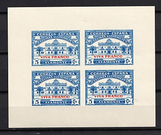 1933-1945 Spain 'Spanish Post Office Long Live Franco', Worldwide Propaganda