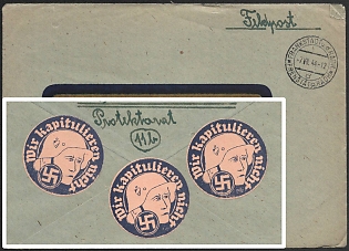 1944 'We Will Not Surrender', Propaganda Label, Third Reich Nazi Germany