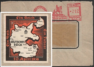 1938 'One Empire, One People, One Leader', Propaganda Label, Third Reich Nazi Germany