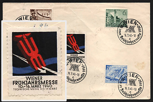 1940 'Vienna Spring Fair, Technical Fair, Until March 17', Propaganda Label, Third Reich Nazi Germany