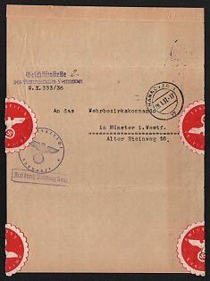 1937 'Office of the Swenner District Court', Propaganda Label, Third Reich Nazi Germany