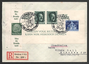 1937 'Nurnberg, the Mogeldorf Jet Camp', Souvenir Sheet Cover, Third Reich Nazi Germany Propaganda