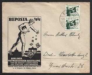 1935 'Beposta Berlin Postage Stamp Exhibition, August 30–September 1, Zoo Entrance, Eagle Portal', Propaganda Cover, Third Reich Nazi Germany