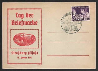 1942 'Strasbourg Stamp Day (Alsace)', Propaganda Cover, Third Reich Nazi Germany