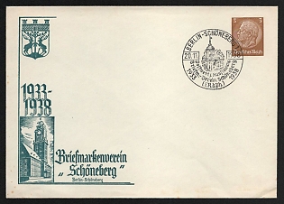 1938 'Schoneberg Stamp Society, Berlin-Schoneberg', Propaganda Cover, Third Reich Nazi Germany