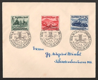 1939 'Berlin - Charlottenburg International Automobile and Motorcycle Exhibition Berlin 1939', Commemorative Propaganda Postmark Cover, Third Reich Nazi Germany