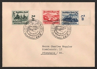 1939 'Berlin - Charlottenburg International Automobile and Motorcycle Exhibition Berlin 1939', Commemorative Propaganda Postmark Cover, Third Reich Nazi Germany