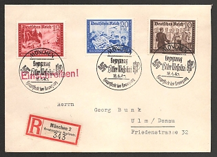 1940 'Munich, Capital of the Movement', Commemorative Propaganda Postmark Cover, Third Reich Nazi Germany