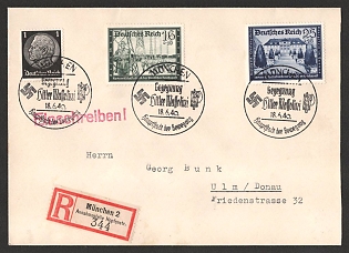 1940 'Munich, Capital of the Movement', Commemorative Propaganda Postmark Cover, Third Reich Nazi Germany