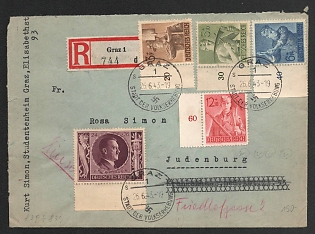 1943 'Graz, City of Volkserneburg', Commemorative Propaganda Postmark Cover, Third Reich Nazi Germany