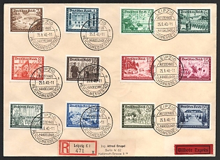 1940 'Leipzig, Imperial Trade Fair City, Trade Fair House, Handelshof', Commemorative Propaganda Postmark Cover, Third Reich Nazi Germany