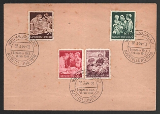 1944 'Vienna – Trade Fair Palace Exhibition 1918', Commemorative Propaganda Postmark Cover, Third Reich Nazi Germany